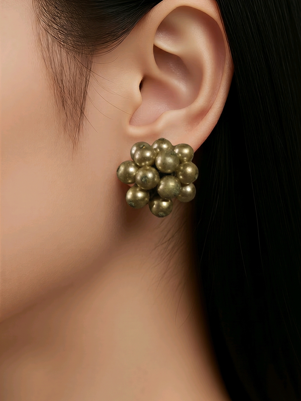 Vintage Japan Earrings Crystal Pearl Bead